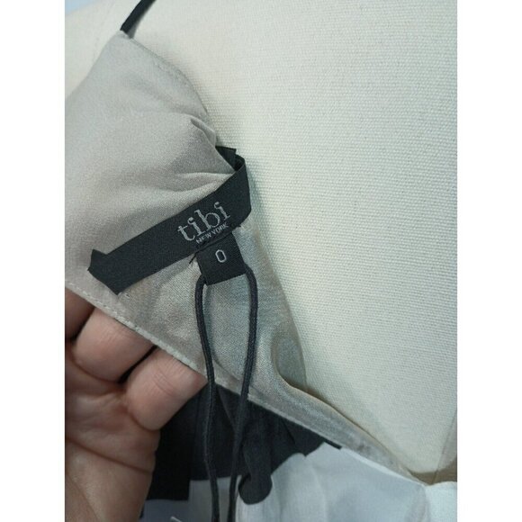 Tibi Revolve Maritime Border Midi Dress Size 0 NWT Ecru Multi Pleated Silk - Picture 14 of 16